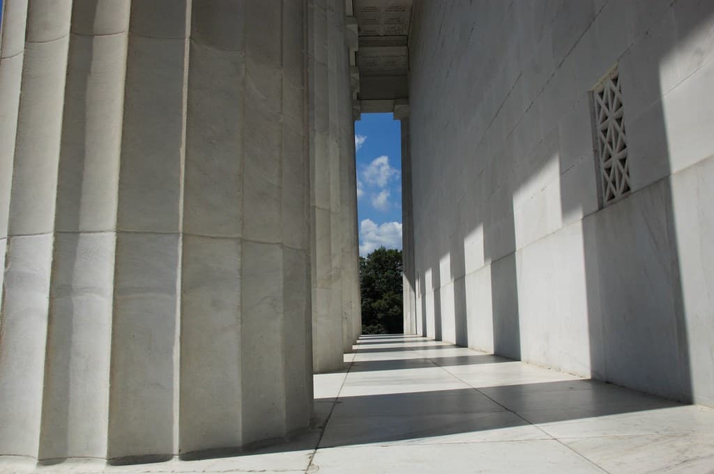 Shadows and Light of Lincoln Memorial